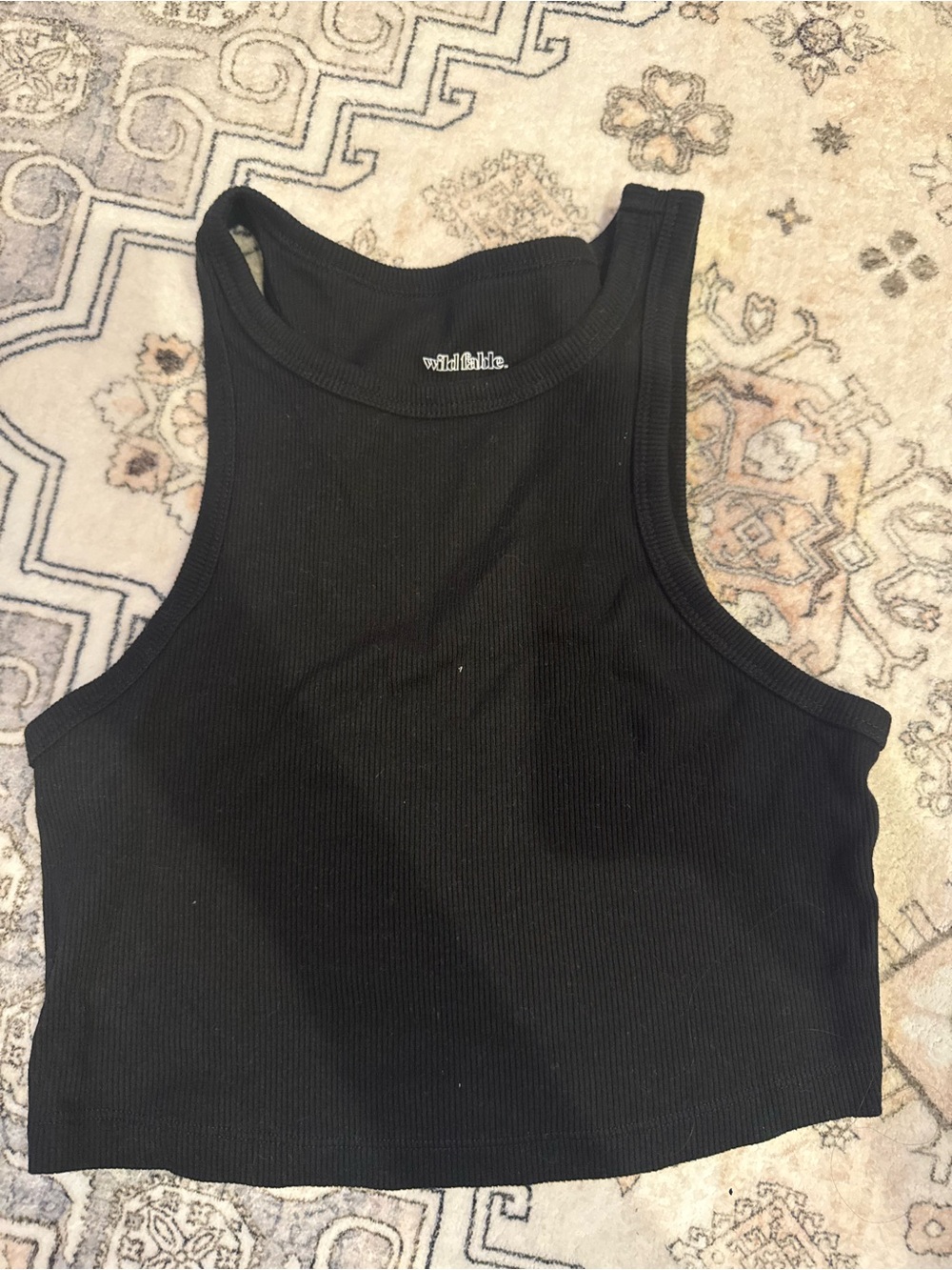 wild fable Black Ribbed Tank Top